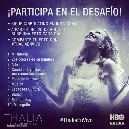 Sigue a #thaliaenvivo para celebrar el Viva Tour de Thalía