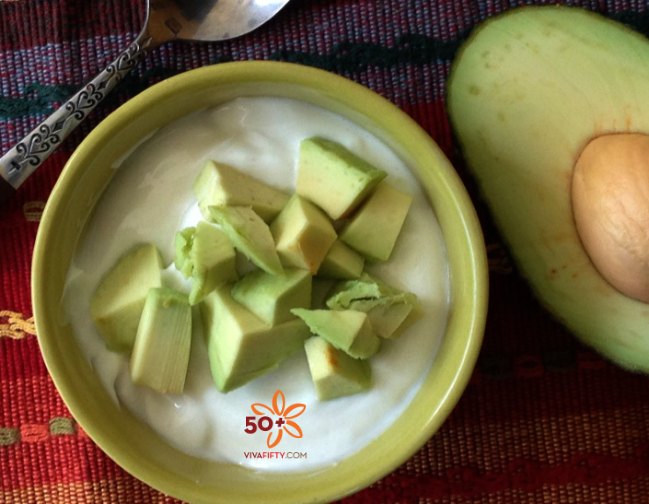Yogurt and avocado snack hack for healthy eating