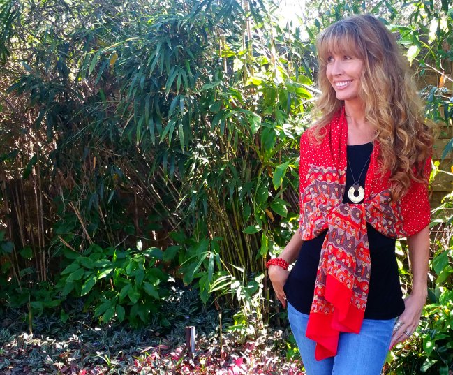 Silk tops and stoles for menopausal women
