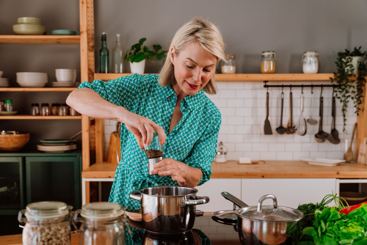 middleaged woman cooking