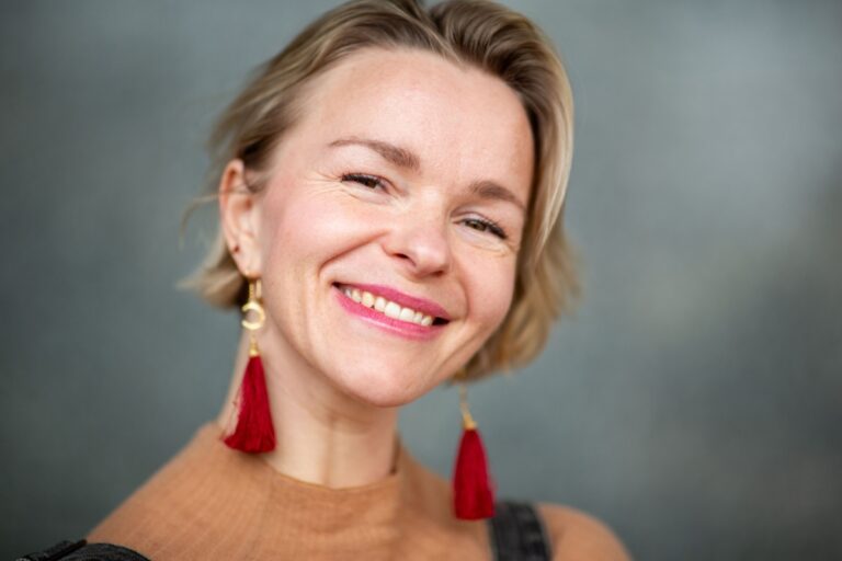 happy middle aged woman