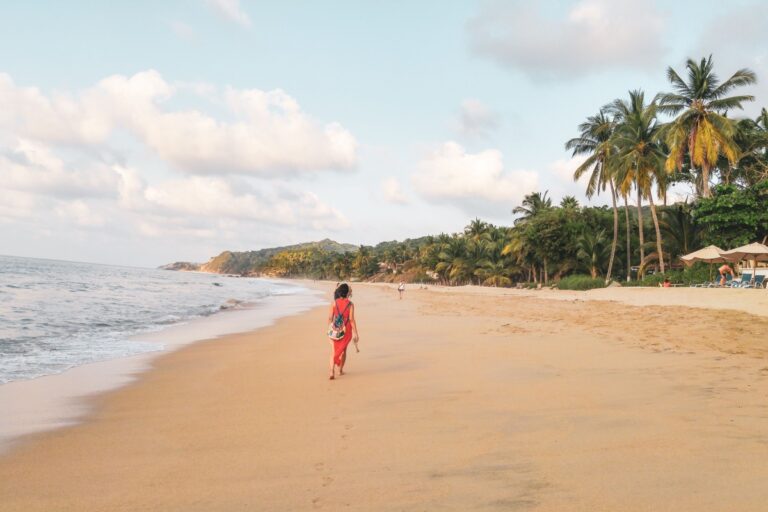 a woman in the beach at Sayulita Mexico