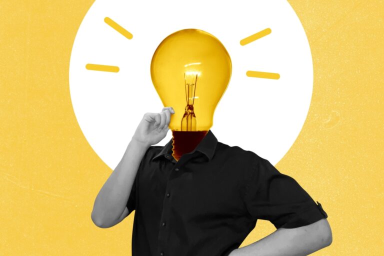 man with lightbulb head