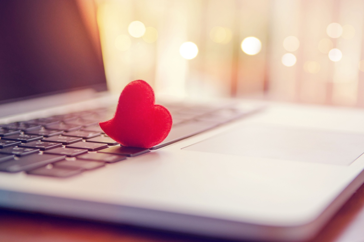a heart over a laptop keyboard