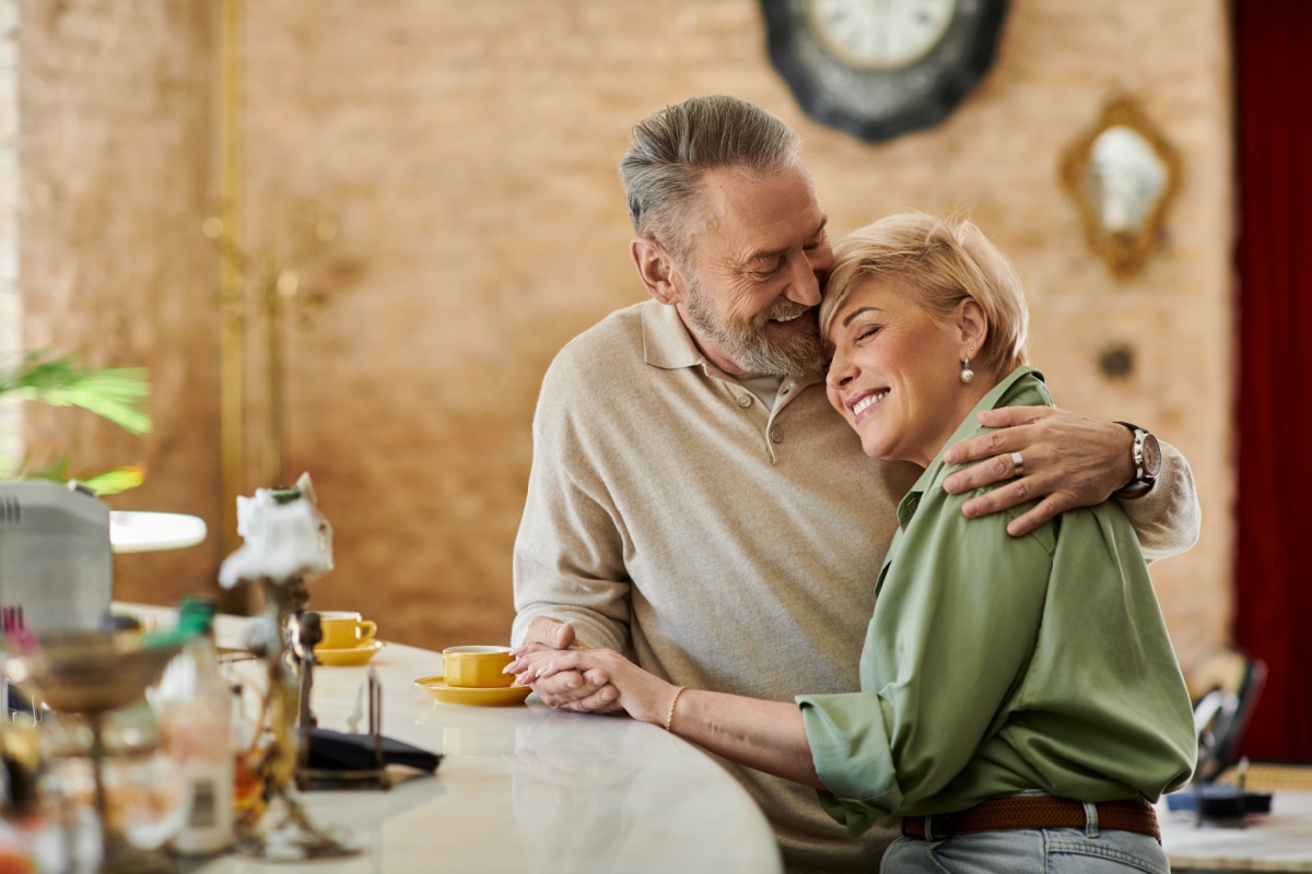 happy middleaged couple