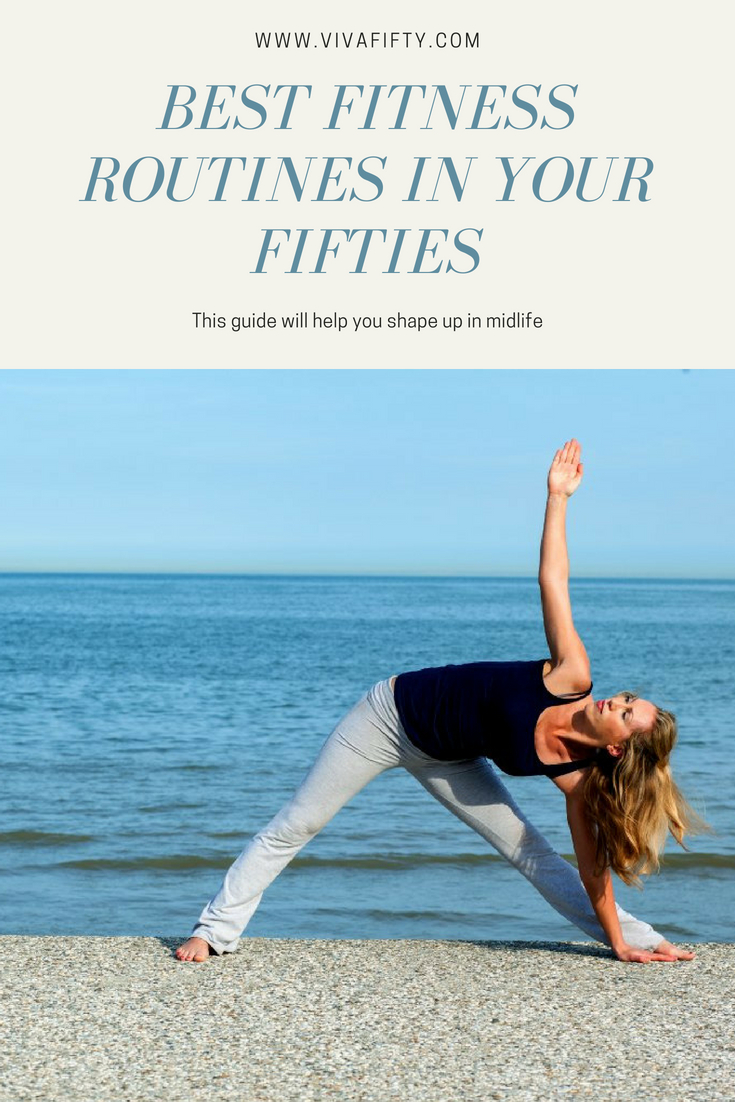 In your fifties you need to exercise more, not less, but it´s also wise to do the right kind of fitness routine for this season in life. Here are the best routines we know of to help you keep in shape after you turn 50. #fifties #fitness #exercise #midlife 