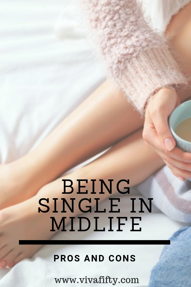 For many women, finding themselves middle aged and unattached, can be something of a downer. On the one hand, you may be happy to be free of a burdensome and joyless relationship, but loneliness can creep in quickly. Truth is, there are pros and cons to being single in midlife. Ultimately though, it could be the perfect opportunity for reevaluation and new explorations. Here are some things to look out for, and others to look forward to: #single #dating #midlife 
