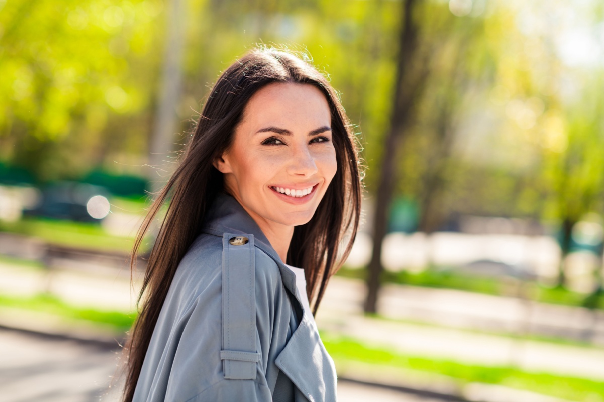 woman smiling