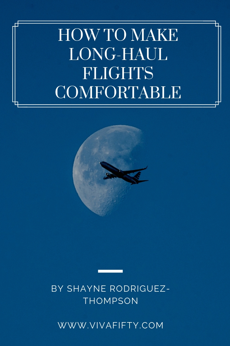 Find out some of our favorite tips and tricks for making long distance flights more comfortable. If proper measures and certain precautions are taken, long flights don’t have to be awful. #travel #trips #midlife 