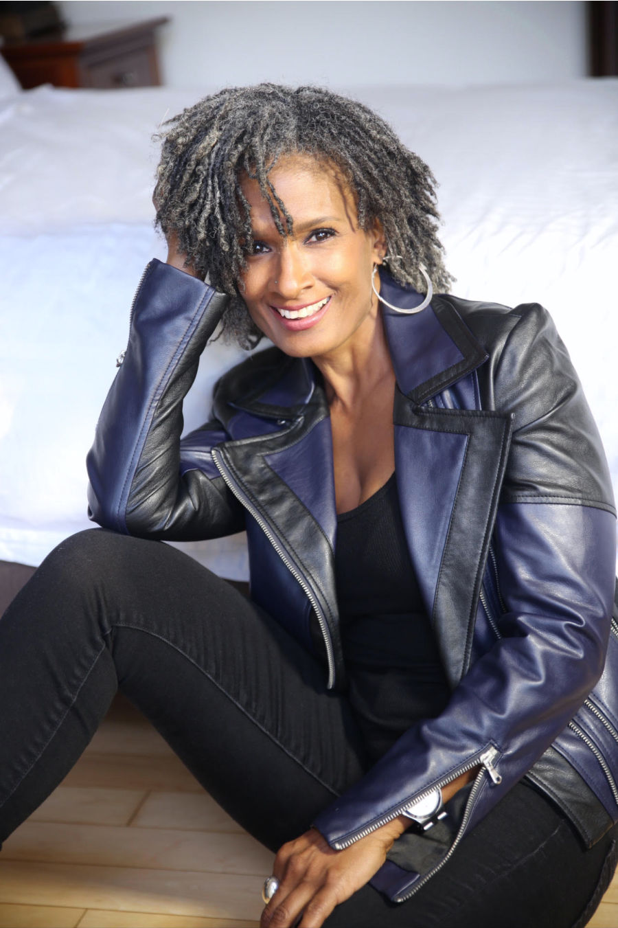 Carla Kemp was a model in her teens, took an extended break, and then came back to modeling in her 50s. She embraces her natural hair and owns her power.
