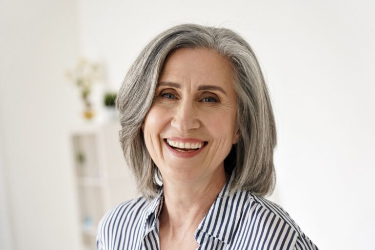 woman with gray hair